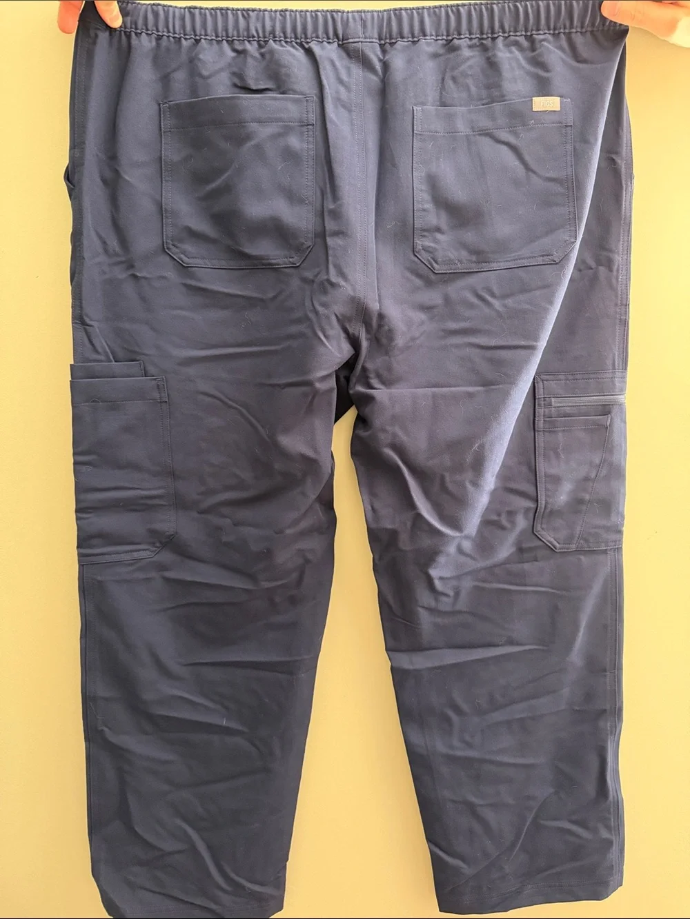 Figs Men's Navy Cargo Scrub Pants with Drawstring Waist